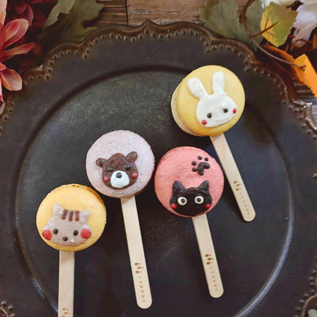 【期間限定】【ミニ棒付きマカロン】ミニいろはのマカロン〜茜〜(あかね)