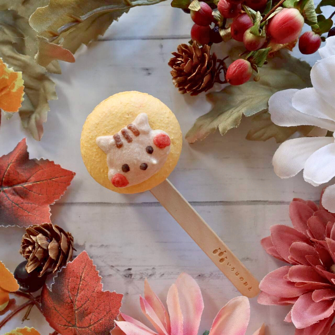 【期間限定】【ミニ棒付きマカロン】ミニいろはのマカロン〜茜〜(あかね)